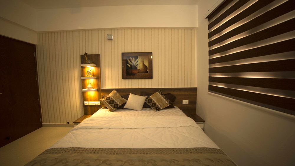 Skyline cambridge sample flat bedroom
