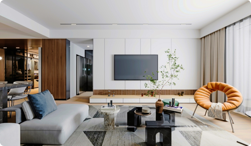 skyline living room interior design services